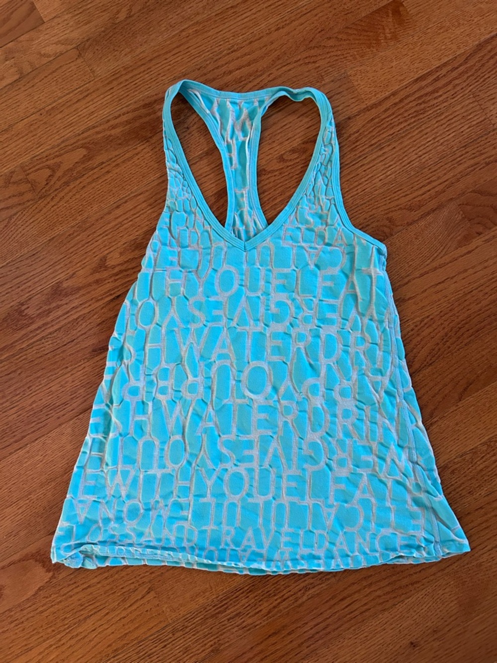 lululemon athletica Aqua Text Logo Racerback Tank